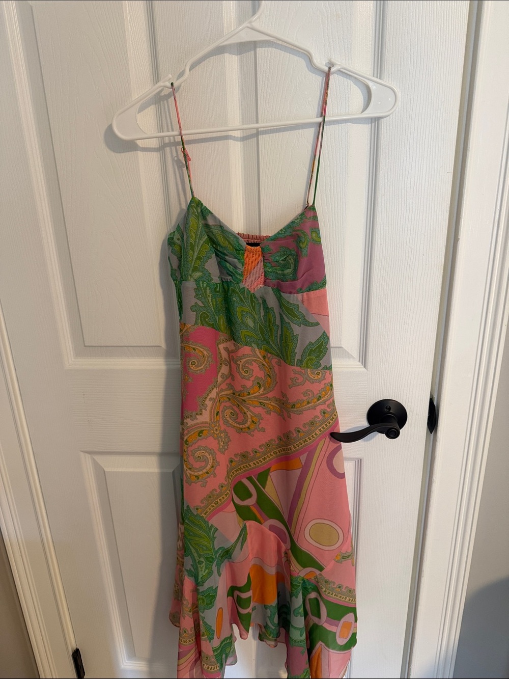 Urban outfitters Colorful Paisley Slip Dress in Pink & Green